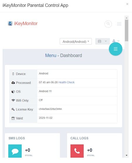 iKeyMonitor mobile user control panel